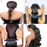 Impression Synthetic Black Ponytail Hair Extension (Pack of 12)